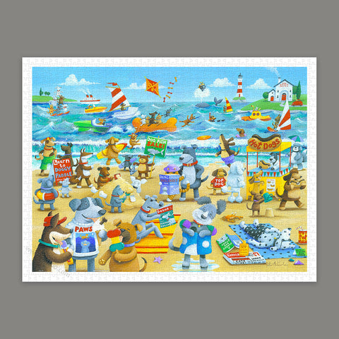 Pintoo H3275 Dogs Beach by Peter Adderley - 1200 Piece Jigsaw Puzzle