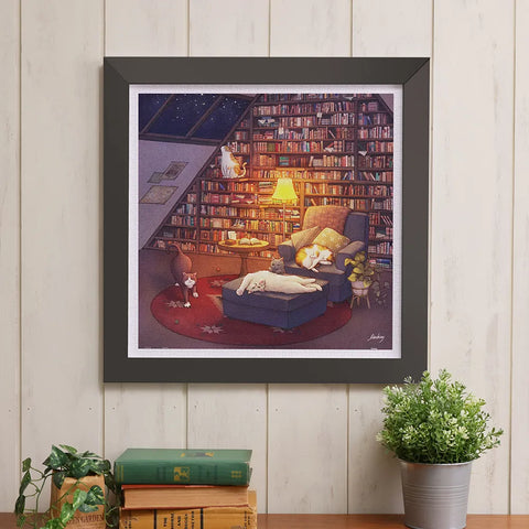 Pintoo H3456 Library by Limduey - Kitten's Life Routine - 900 Piece Jigsaw Puzzle