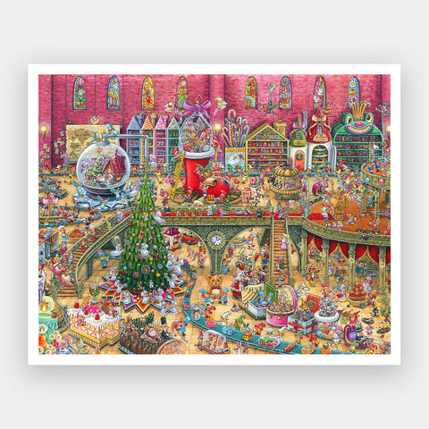 Pintoo H3647 Christmas Factory by Shinji Yamamoto - 2000 Piece Jigsaw Puzzle