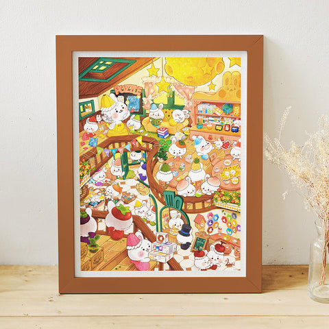 Pintoo H3750 Bana Rabbit Café & Puzzle Shop - 1200 Piece Jigsaw Puzzle by Bananini
