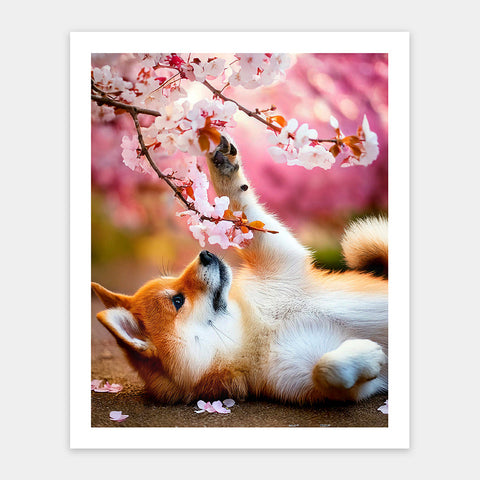 Pintoo H3957 Shiba among Flowers - 500 Piece Jigsaw Puzzle by Lazy Spring