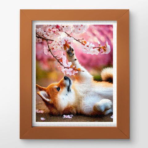 Pintoo H3957 Shiba among Flowers - 500 Piece Jigsaw Puzzle by Lazy Spring