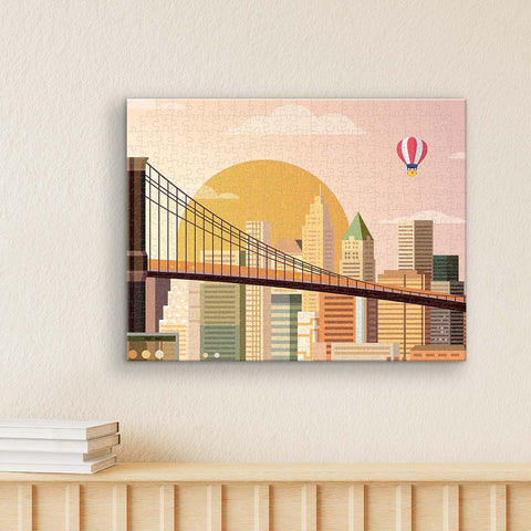 Pintoo HN1304 Sunset over Brooklyn Bridge - 366 Piece Jigsaw Puzzle