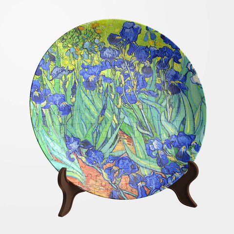 Pintoo PL1005 Irises - 3D Puzzle Plate Jigsaw Puzzle by Van Gogh