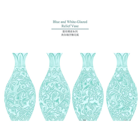 Pintoo S1036 Glazed Relief Vase - 3D Puzzle Vase Jigsaw Puzzle by Blue and White