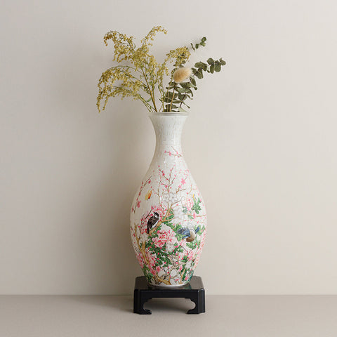 Flowers and Birds - 3D Puzzle Vase Jigsaw Puzzle