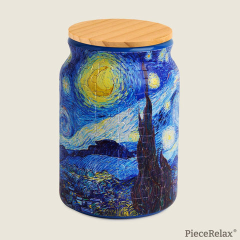 PieceRelax - The Starry Night - Large Puzzle Jar 128 Pieces [BA1024] - Vincent Van Gogh