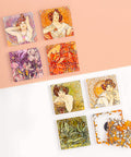 Pintoo D1646 The Precious Stones - 8 x 16pcs Jigsaw Puzzle Magnets by Alphonse Mucha