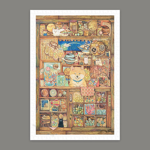Pintoo H2137 Shiba's Grocery Shop by Cotton Lion - 600 Piece Jigsaw Puzzle