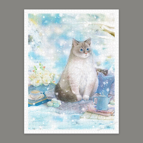 Pintoo H2850 A Snow Cat by Jina - 1200 Piece Jigsaw Puzzle