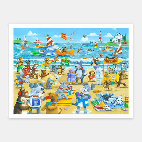 Pintoo H3275 Dogs Beach by Peter Adderley - 1200 Piece Jigsaw Puzzle