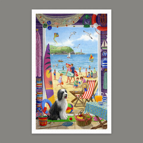 Pintoo H3441 Summer Beach Hut Door by Sarah Adams - 1000 Piece Jigsaw Puzzle