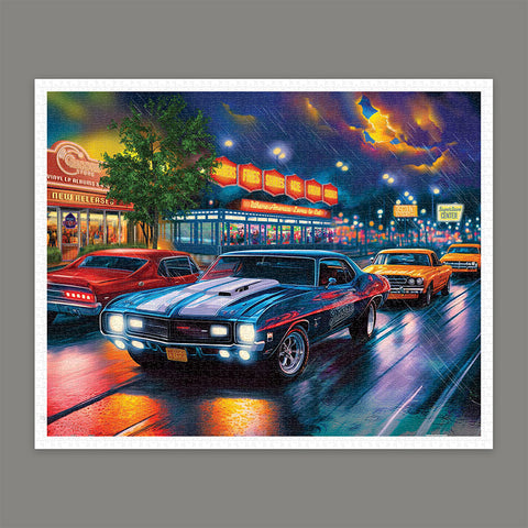 Pintoo H3443 Rain on the Boulevard by Bigelow Illustrations - 2000 Piece Jigsaw Puzzle