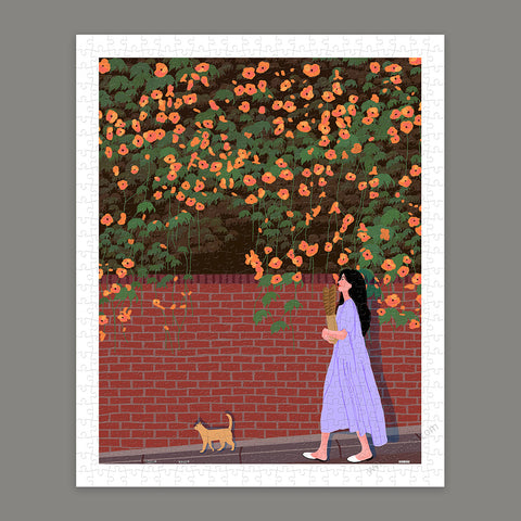 Pintoo H3514 Walk with a Cat by CHEROK - 500 Piece Jigsaw Puzzle