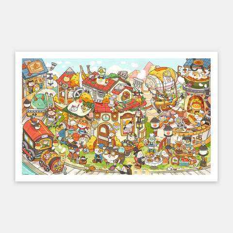 Pintoo H3591 Overground Town of Steam - 1000 Piece Jigsaw Puzzle by Peiji