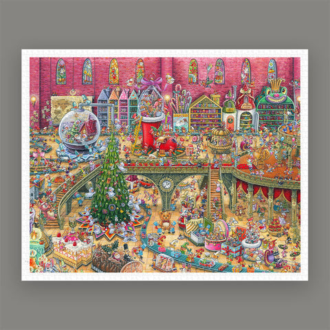 Pintoo H3647 Christmas Factory by Shinji Yamamoto - 2000 Piece Jigsaw Puzzle