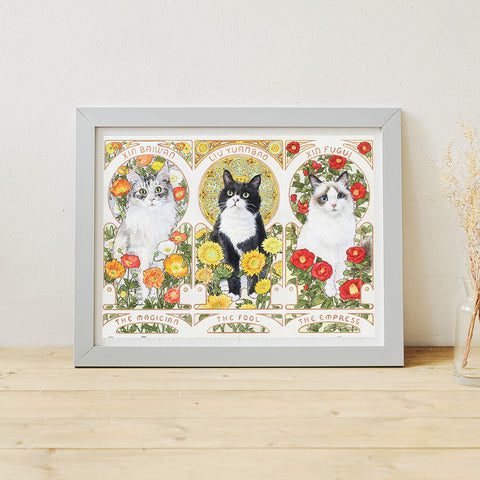 Pintoo H3713 Three Pictures of Cats in the Alphonse Mucha Style - 1200 Piece Jigsaw Puzzle by Giaciu