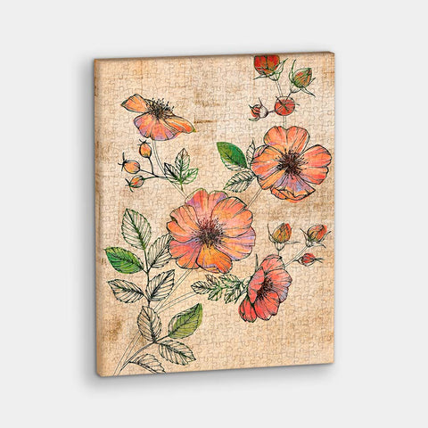 Pintoo HN1301 Retro Wild Rose - 366 Piece Jigsaw Puzzle