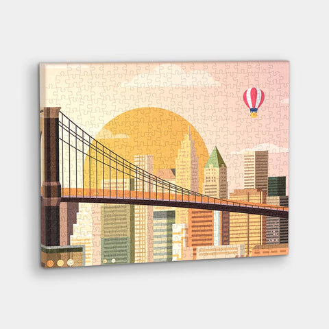 Pintoo HN1304 Sunset over Brooklyn Bridge - 366 Piece Jigsaw Puzzle