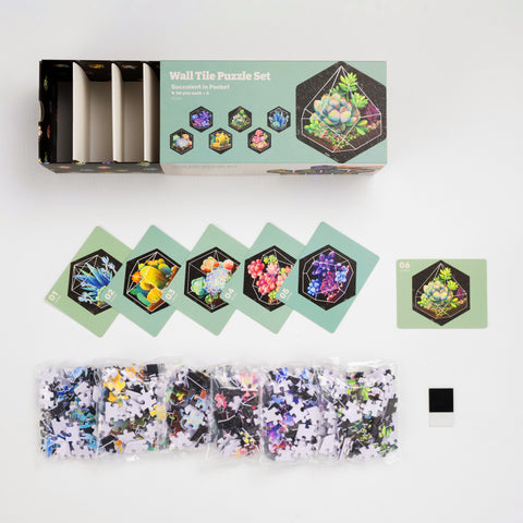Pintoo HX1163 Succulent in Pocket - Wall Tile Puzzle Set Jigsaw Puzzle