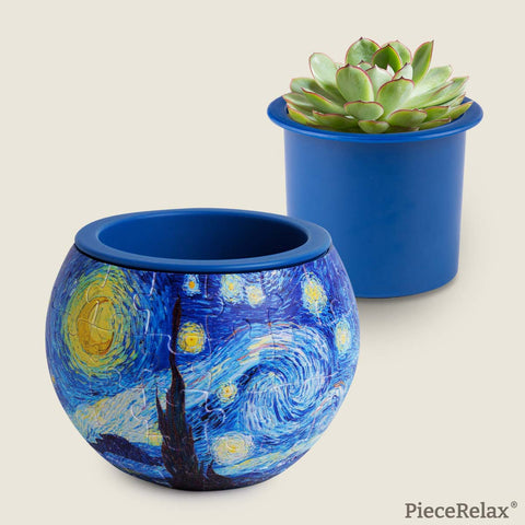 PieceRelax - The Starry Night - Puzzle Planter [K1153] - Vincent Van Gogh
