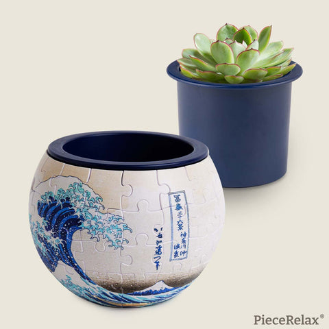 PieceRelax - The Great Wave of Kanagawa - Puzzle Planter [K1154] - Hokusai