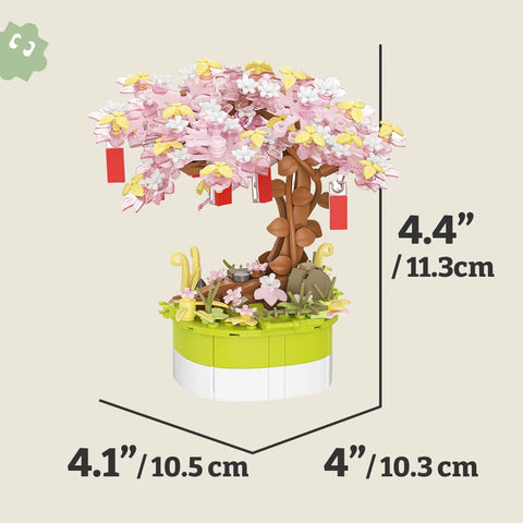 Pintoo KZ1590 Wishing Tree - Mini Bricks Potted Plant Jigsaw Puzzle