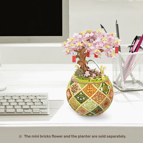 Pintoo KZ1590 Wishing Tree - Mini Bricks Potted Plant Jigsaw Puzzle