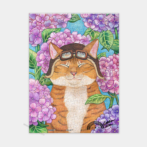 Pintoo P1423 Flying Officer Cat - 150 Piece XS Jigsaw Puzzle by Cotton Lion
