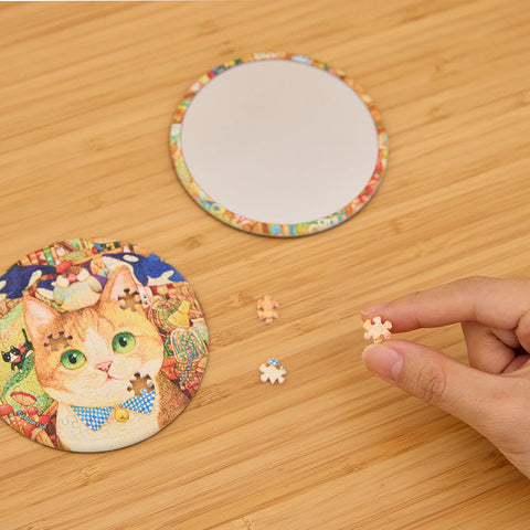 Pintoo PA1002 Java Sparrow ＆ Cat - Puzzle Mirror Jigsaw Puzzle by Cotton Lion