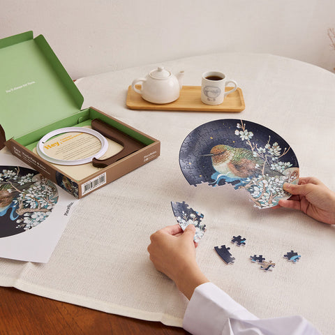 Pintoo PL1007 Bird on Plum Branch - 3D Puzzle Plate Jigsaw Puzzle by Phoenix Chan