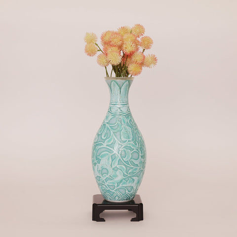 Pintoo S1036 Glazed Relief Vase - 3D Puzzle Vase Jigsaw Puzzle by Blue and White