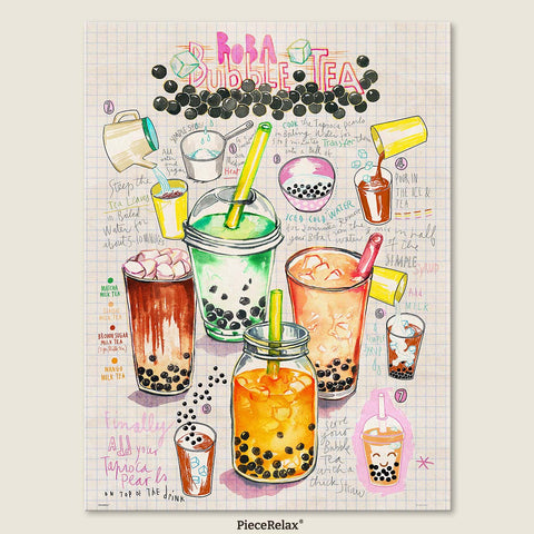 Pintoo U1083 Bubble Tea - 1008 Piece Jigsaw Puzzle by Lucile Prache