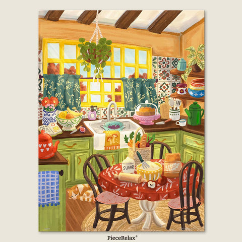 Pintoo U1093 Green Kitchen Sunlight - 1008 Piece Jigsaw Puzzle by Olivia Gibbs
