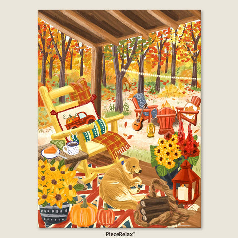 Pintoo U1094 Fall Porch - 1008 Piece Jigsaw Puzzle by Olivia Gibbs