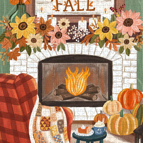 Pintoo U1095 Cozy Autumn Fireplace - 1008 Piece Jigsaw Puzzle by Olivia Gibbs