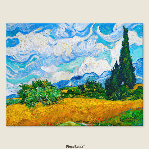 PieceRelax - Wheat Field with Cypresses - PieceClicks 1008 Pieces [U1110] - Vincent Van Gogh