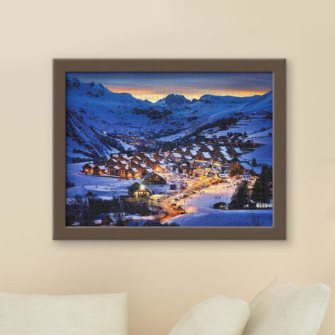 Pintoo U1139 PieceClicks - 1008 Piece - Beautiful Dusk in French Alps Resort