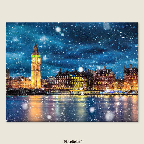 Pintoo U1141 PieceClicks - 1008 Piece - The Thames on a Snowy Night