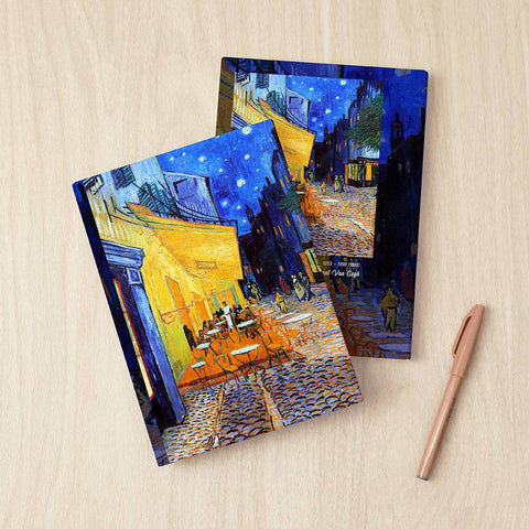 Pintoo YA1004 Cafe Terrace, Place du Forum by Vincent van Gogh - A5 Book Cover