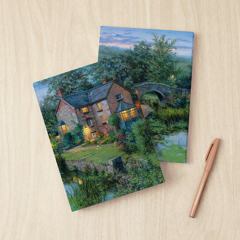 Pintoo YA1007 Old House by The Pond by Evgeny Lushpin - A5 Book Cover