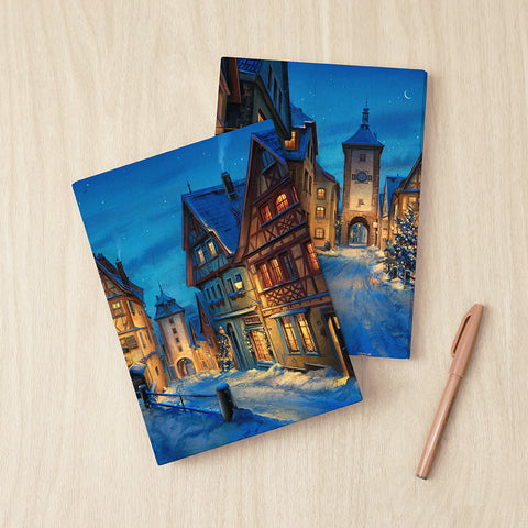 Pintoo YA1008 Snowy Rothenburg Winter Night by Evgeny Lushpin - A5 Book Cover