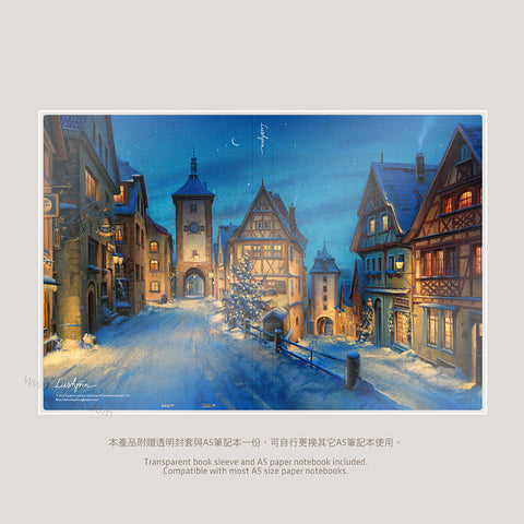Pintoo YA1008 Snowy Rothenburg Winter Night by Evgeny Lushpin - A5 Book Cover