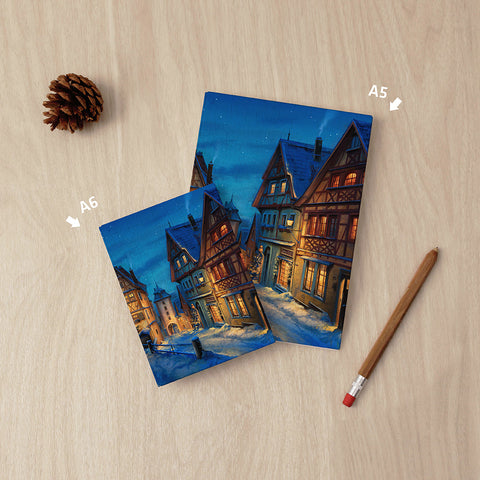 Pintoo YA1008 Snowy Rothenburg Winter Night by Evgeny Lushpin - A5 Book Cover