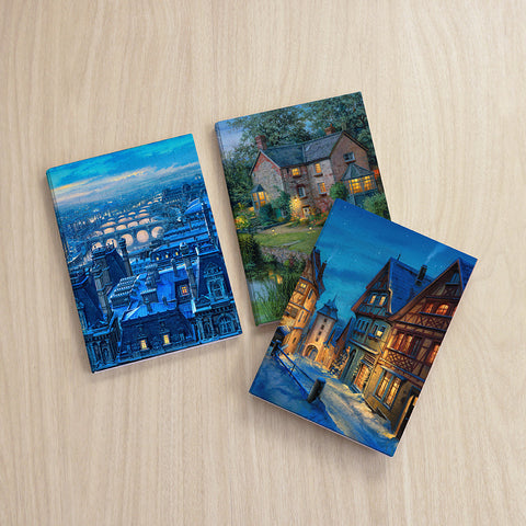 Pintoo YA1008 Snowy Rothenburg Winter Night by Evgeny Lushpin - A5 Book Cover