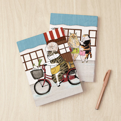 Pintoo YA1010 Incredible Cat World by KORIRI - A Rainy Grocery Shopping Day - A5 Book Cover