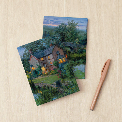 Pintoo YB1007 Old House by The Pond by Evgeny Lushpin - A6 Book Cover