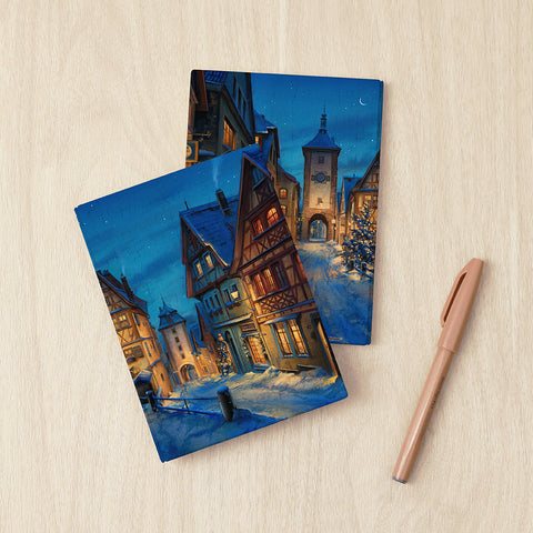 Pintoo YB1008 Snowy Rothenburg Winter Night by Evgeny Lushpin - A6 Book Cover