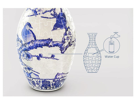 Flowers and Birds - 3D Puzzle Vase Jigsaw Puzzle