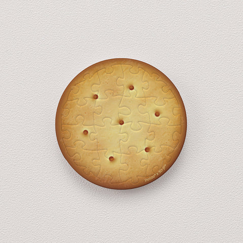 Round Biscuit - 16pcs Jigsaw Puzzle Magnet